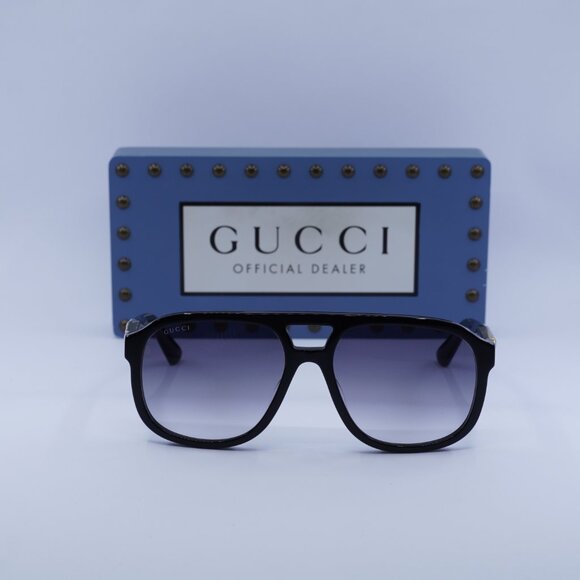 Gucci GG1188S 002 Aviator Sunglasses - Black/Grey - Picture 5 of 13